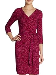 Spandex/Viscose Snake Print Dots Print 3/4 Sleeves Wrap  Dress