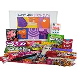 40th Birthday Gift Basket Box of Retro Candy