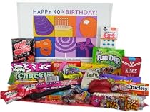 40th Birthday Gift Basket Box of Retro Candy