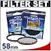 Hoya Pro1 Digital 58mm TWO Multi-Coated Glass Filters Kit with Hoya Pro 1 UV + Circular PL Polarizer Filter for Canon, Nikon, Olympus & Pentax Lenses with 58mm Filter Size