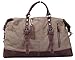 Iblue Oversized Leather Canvas Casual Travel Tote Luggage Duffel Handbag#831 Army Green XL