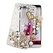 MobilePick Bling LG G3 Cases For Women Handmade Pretty Crystal Rhinestone Diamond DIY Flowers with White Pearls Rose Flowers Pendant Tassel Pattern Hard Back Case Cover for LG G3