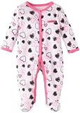 Calvin Klein Baby-girls Newborn Stretchie Coverall, Black/Pink, 0-3 Months