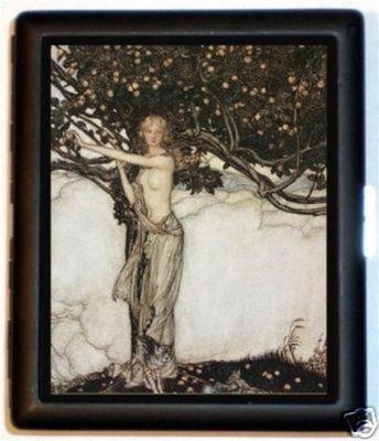Goth Vintage Illus Woman by Tree Surreal Cigarette Case