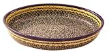 Bunzlauer Polish Pottery 350-DU1 Oval Baker, Yellow with Blue and Green