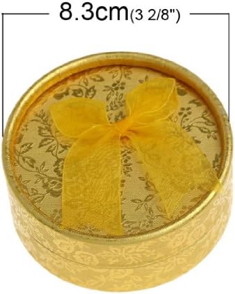 6 PCs Jewellery Gift Boxes Ring Display Paper Round Golden 8.3cm Dia.