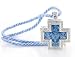 Sterling Silver Blue Topaz & Cubic Zirconia Cross on 17