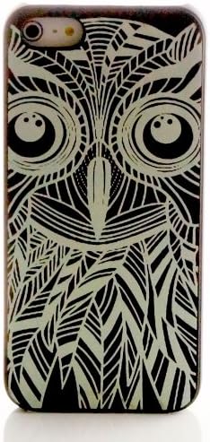 Forest Friend Big Owl Luminous Effect Fluorescent Glow in the Dark Back Cover Case for Iphone 4 4g 4s with LCD Screen Protector