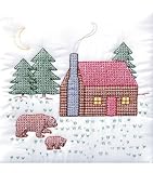 Stmpd Quilt Blocks 18X18 6/Pkg-Cabin & Bears