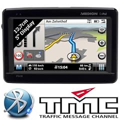 MEDION P5430 Navigation 12,7cm / 5" TMC FM-Transmitter Bluetooth 2GB SD USB 3D Autohalterung � Kartenmaterial Europa � Tempowarner