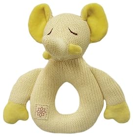 Organic Knitted Elephant Teether/Rattle - Safe, Non-toxic Toy