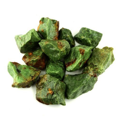 Crystal Allies Materials: 1lb Bulk Rough Chrysoprase Stones from Madagascar - Large 1" Raw Natural Crystals for Cabbing, Cutting, Lapidary, Tumbling, and Polishing & Reiki Crystal Healing *Wholesale Lot*