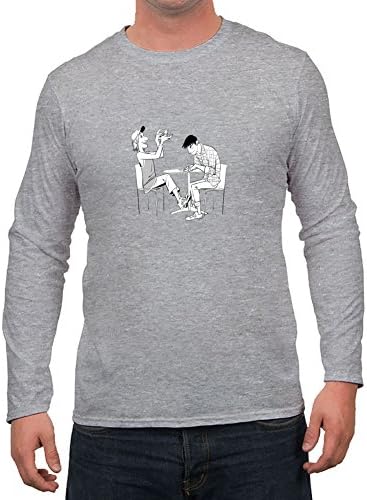 Men Round-collar Deepheather Medium Tadashi Hamada Print Grey By Myronamb