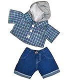 Skater Hoodie w/Denim Pants Teddy Bear Clothes Outfit Fits Most 14" - 18" Build-a-bear, Vermont Teddy Bears, and Make Your Own Stuffed Animals