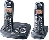 Panasonic 5.8 GHZ Expandable Digital Cordless Answering System - Dual Handset System (KX-TG4322B)
