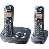 Panasonic 5.8 GHZ Expandable Digital Cordless Answering System - Dual Handset System (KX-TG4322B)