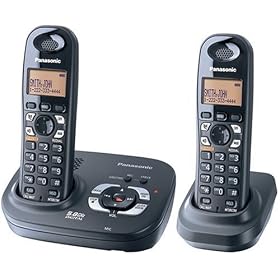 Panasonic 5.8 GHZ Expandable Digital Cordless Answering System - Dual Handset System (KX-TG4322B)