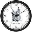 Boxer Dog Wall Clock by WatchBuddy Timepieces (Black Frame)