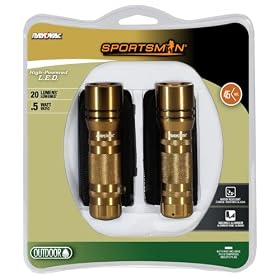 Rayovac SPHW3AAA-B2X Sportsman 0.5-Watt Aluminum Flashlight With Holsters and Batteries, Twin-Pack
