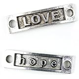 Midwest Design Imports Hope and Love Paracord Charm, Silver