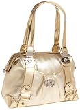 KATHY Van Zeeland Metal Works Hinge Satchel,Gold,one size