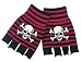 SKULL STRIPED - Fingerlose Handschuhe (Paar) schwarz/rot gestreift, aus Polyacryl, One Size