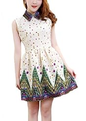 Petite Cotton/Linen/Viscose General Print Sleeveless  Dress