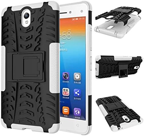 Gooneil Case Vibe S1 Hybrid Armor Design with Stand Feature Detachable Dual Layer Protective Shell Hard Back Cover Case for Lenovo S1 (White)