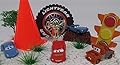 Disney CARS 10 Piece Birthday Cake Topper Set Featuring Lightning Mcqueen, Mater, Sally and Finn Mcmissle, Themed Decorative Accessories, Figures Average 2.5" Long to 1" Tall