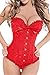 Zanuce Women's Sexy Satin Boned Lace Up Overbust Plus Size Corsets Bustier