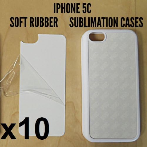 10 White Blank iPhone 5c Rubber case Printable for heat and sublimation printing/Personalize/10 cases+10 insert