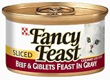 Fancy Feast Gourmet Cat Food Sliced Beef & Giblets Feast in Gravy, 3-Ounce Cans (Pack of 48)