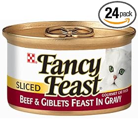 Fancy Feast Gourmet Cat Food, Sliced Beef & Giblets Feast in Gravy, 3-Ounce Cans (Pack of 24)
