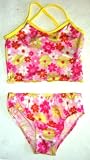Girls 7-16 2-piece Swimwear Crop Top Bikini Pink/Yellow Daisies