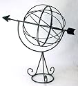26" Black Iron Metal Armillary Sundial