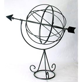26 Black Iron Metal Armillary Sundial by Be Inspired Home