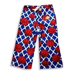 Grandma Pajama Pants - Boys Polar Fleece Basketball Pajama Pant, Royal, White, Brick