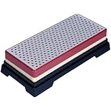 Ansen Tools Grit Sharp AS-409 6-Inch Double-Sided Extra Wide Diamond Whetstone Sharpener Coarse/Fine in Compact Case with Non-Skid Rubber Base