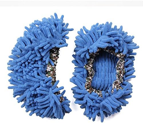 SOUBAN Slippers Quick Home Pair Floor Polishing Dusting Practical Cleaning Shoes (Blue)