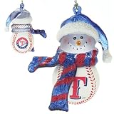 Texas Rangers MLB Striped Acrylic Snowman Ornament (3)