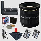 Sigma10-20mmf/4-5.6EXDCHSMWideAngleLens&OptekaBatteryPackGrip&2EN-EL3eBatteries(3400mAhTotal)&Filters&AccessoriesforNikonD70s&D70DigitalSLRCamera