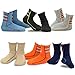 TeeHee Little Boys Cotton Fashion Fun Crew Socks 6 Pair Pack (6-8 Years, Multi Sports Stripe)