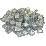 Soft-Glassteine ca. 215 Mosaiksteine Glitter Effekt 10mm Silber