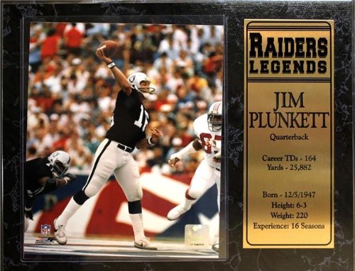Encore Select 520-FBOAK16 Oakland Raiders Jim Plunkett 12 in. x 15 in. Stat Plaque