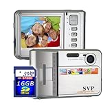 SVP NEW 9MP Silver Digital Camera+ Video Recorder+8X Zoom~ UltraSlim (16GB Included)