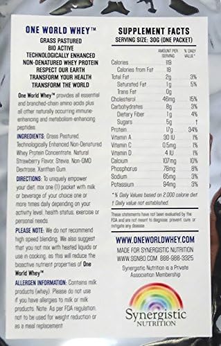One World Whey - Strawberry - New and Improved, Technologically Enhanced Protein Formula - Single Serving