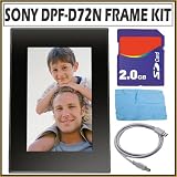 Sony DPF-D72 7-Inch LCD WVGA 16:10 Photo Frame in Black + Accessory Kit