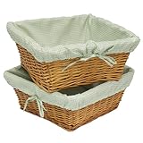 Burlington Baby 2 Pack Large Honey Willow Basket Set with Liner, Sage