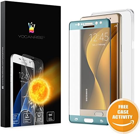 Note 7 SCREEN PROTECTOR,ClEAR REAL TEMPERED GLASS FILM LCD FULL COVERAGE SCREEN PROTECTOR FOR SAMSUNG GALAXY Note 7 With Clear Case For Free by YOCANRISE (Note 7 Screen Protector - Blue Coral)