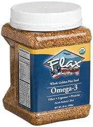 Flax Usa Organic Whole Golden Flax Seed, 25-Ounce Canister (Pack of 4)